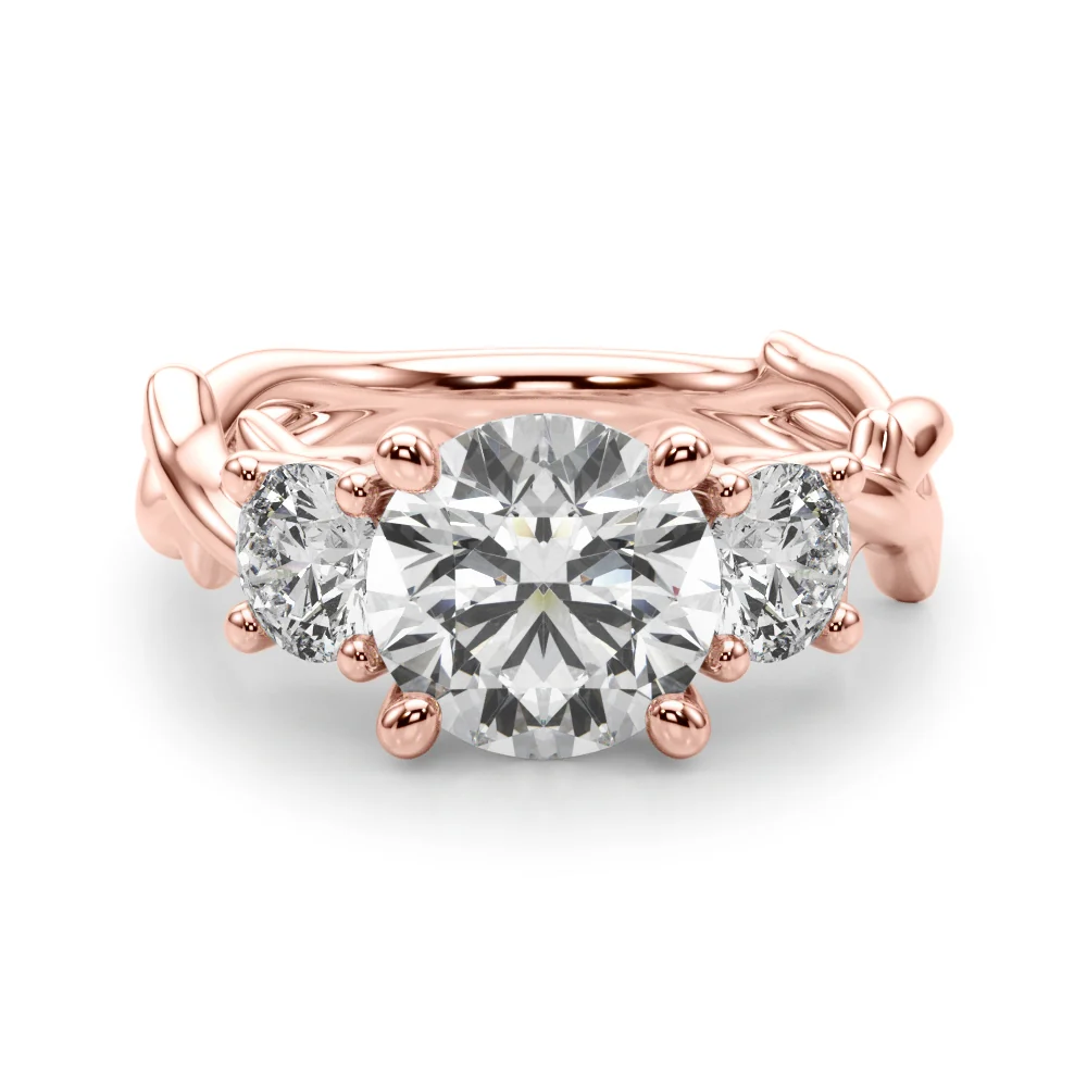 Designer Lab Grown Round Diamond VS/F 1.80-3.80Ct Three Stone Ring 14k Solid Gold - Image 7