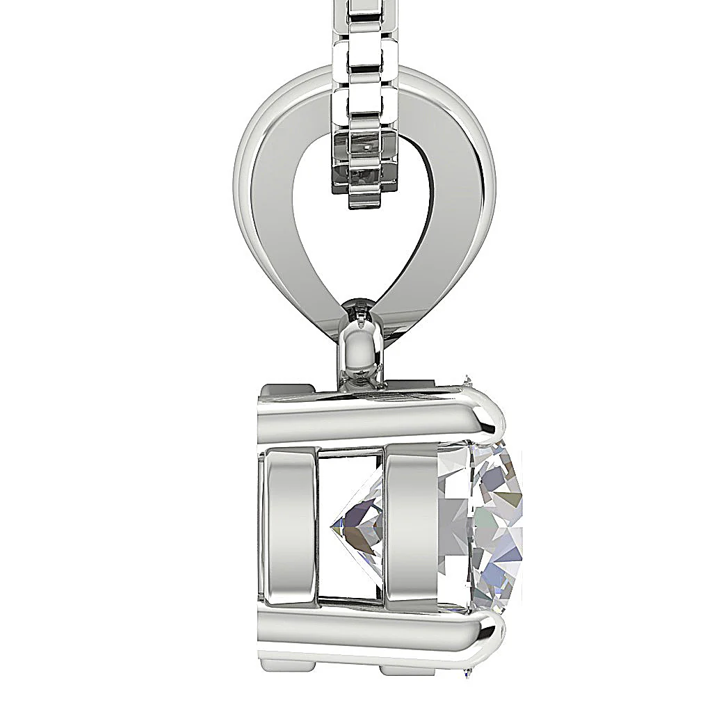 I1/SI1 G Natural Round Diamond Solitaire Pendant Available in 0.50ct & 1.00ct - 14K Gold Necklace - Image 10