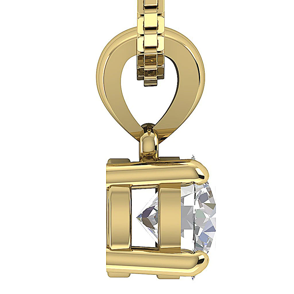 I1/SI1 G Natural Round Diamond Solitaire Pendant Available in 0.50ct & 1.00ct - 14K Gold Necklace - Image 6