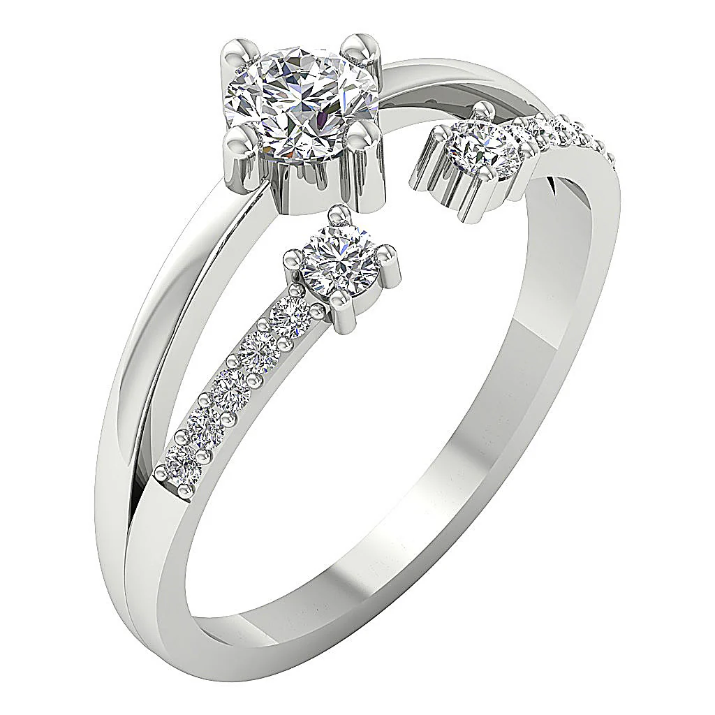 The Vida Open Solitaire Engagement Natural Diamond Ring For Women 14K Yellow Gold - Image 2