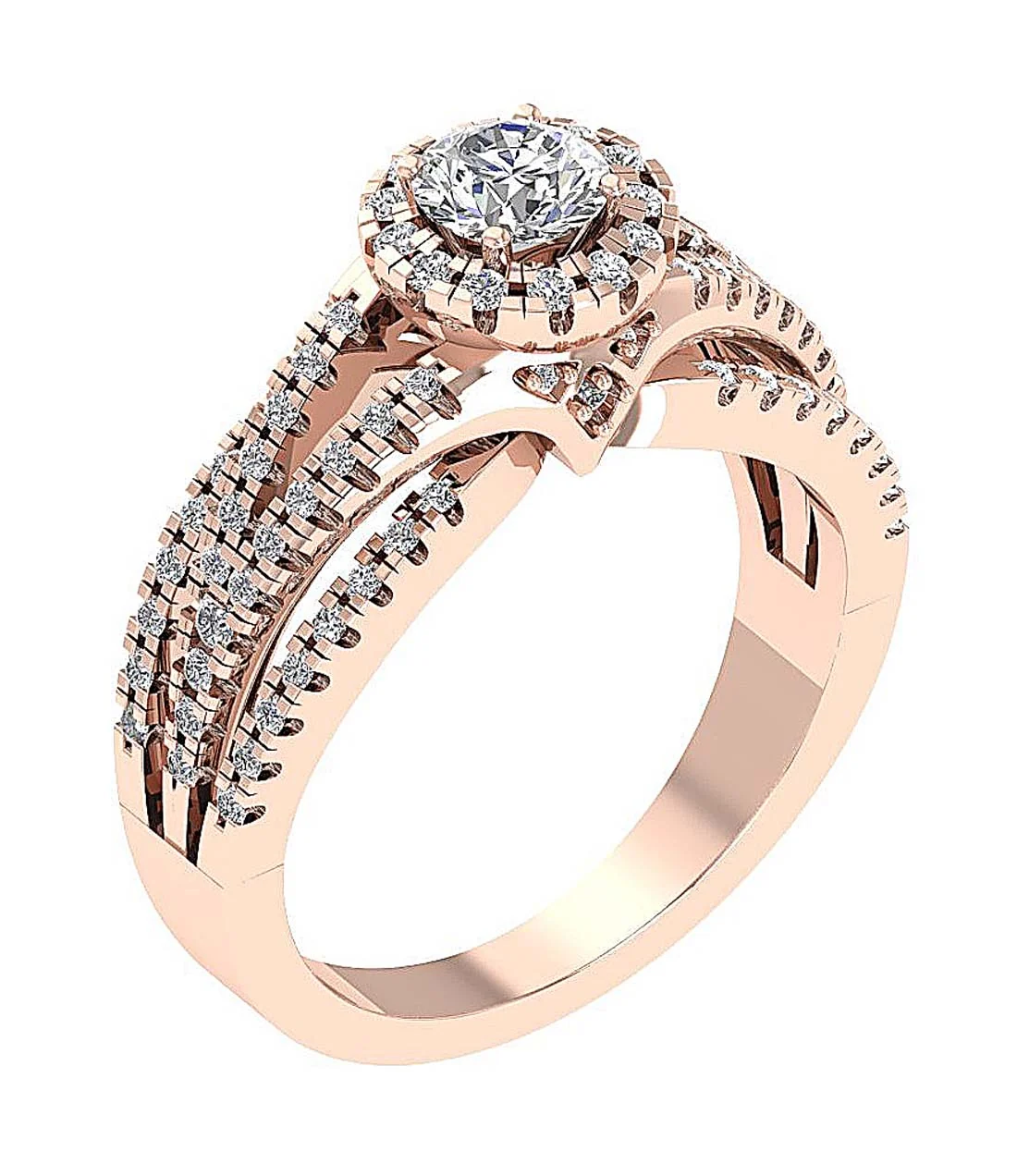 The Kahlani Designer Split Shank Solitaire Anniversary Ring Round Diamond 14k White Gold For Her - Image 4