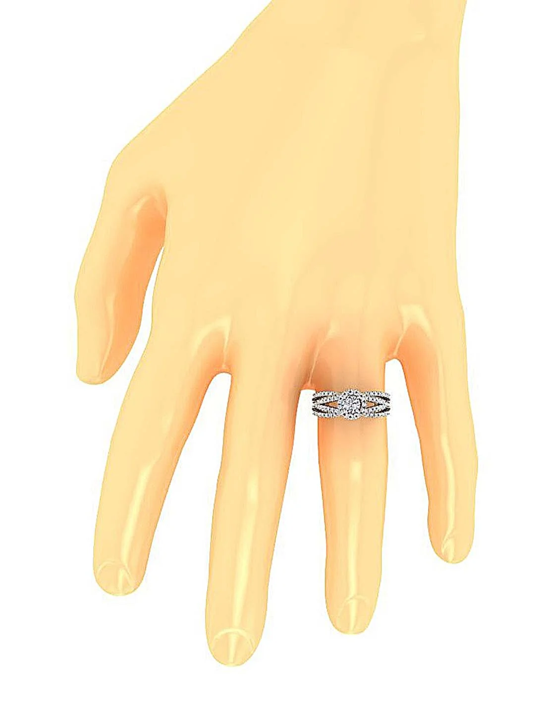 The Kahlani Designer Split Shank Solitaire Anniversary Ring Round Diamond 14k White Gold For Her - Image 7