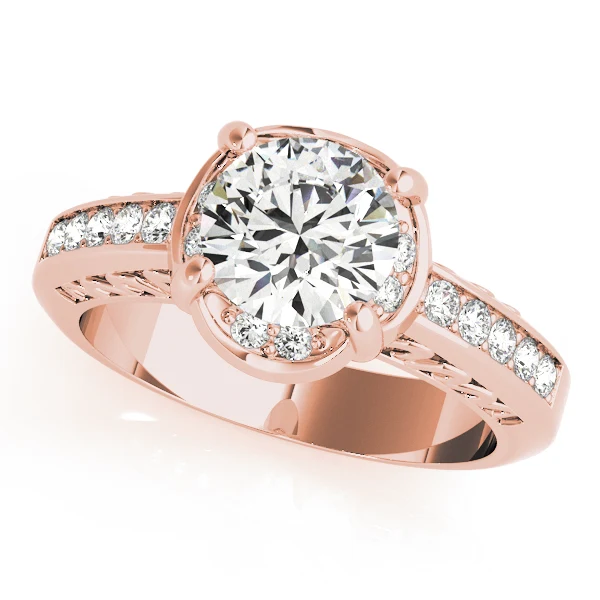 Designer VS F 1.17 Carat Lab-Grown Round Diamond Halo Engagement Ring 14K Gold - Image 3