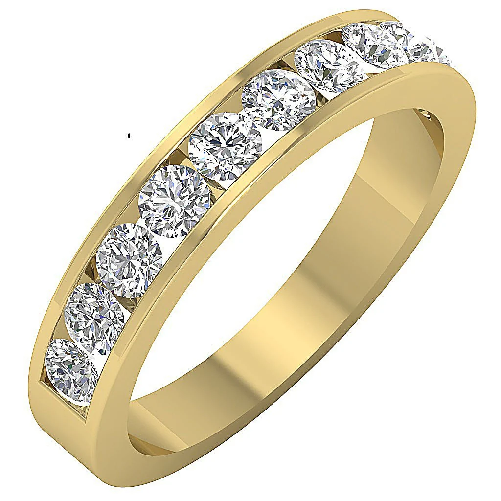 The Ella Classic Anniversary Wedding Ring Natural Diamond Channel Set 4.30MM - Image 2