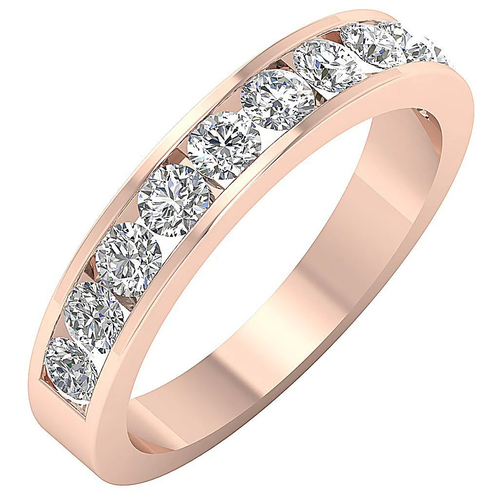 The Ella Classic Anniversary Wedding Ring Natural Diamond Channel Set 4.30MM - Image 3