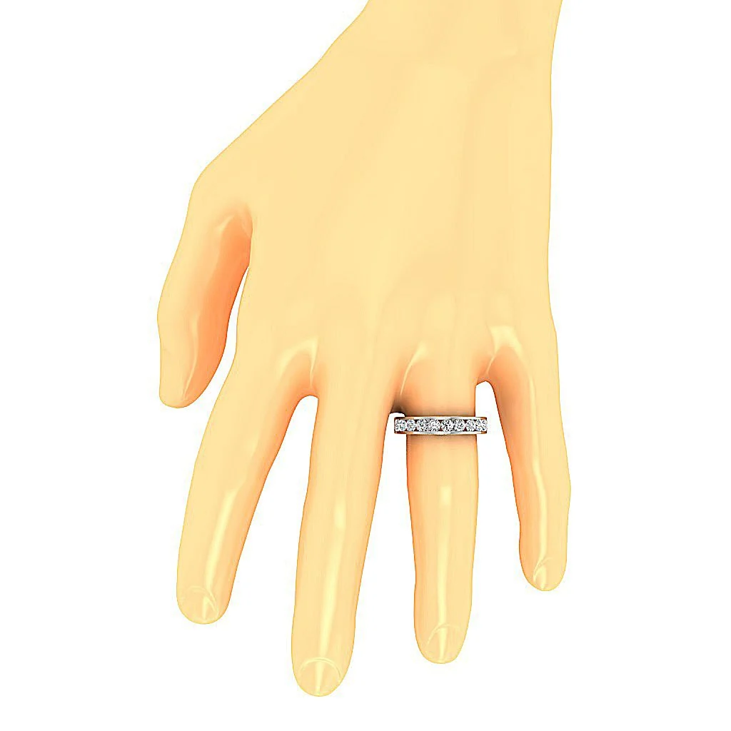 The Ella Classic Anniversary Wedding Ring Natural Diamond Channel Set 4.30MM - Image 7