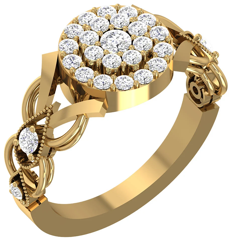 The Mila Double Halo Wedding Band 1.55 Carat Natural Diamond 14K Rose Gold Prong Set - Image 3
