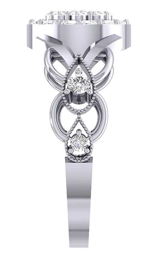 The Mila Double Halo Wedding Band 1.55 Carat Natural Diamond 14K Rose Gold Prong Set - Image 5