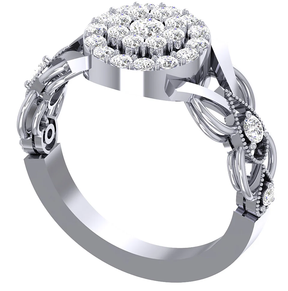 The Mila Double Halo Wedding Band 1.55 Carat Natural Diamond 14K Rose Gold Prong Set - Image 7