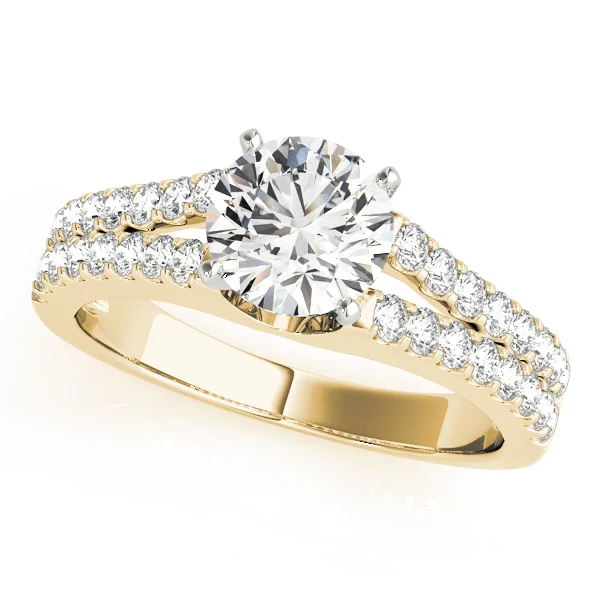 Double Row Lab Grown Diamond Split Shank Engagement Ring VS F 1.50 Ct  14K Gold - Image 3