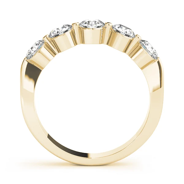 Elegant 5 Stone Shared Prong Anniversary Ring 1.00-1.50 Carat VS F Lab Grown Diamonds 14K Gold - Image 4