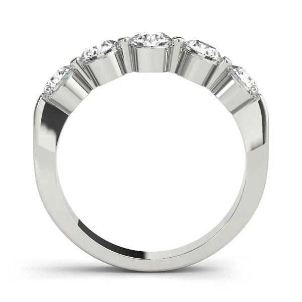 Elegant 5 Stone Shared Prong Anniversary Ring 1.00-1.50 Carat VS F Lab Grown Diamonds 14K Gold - Image 5