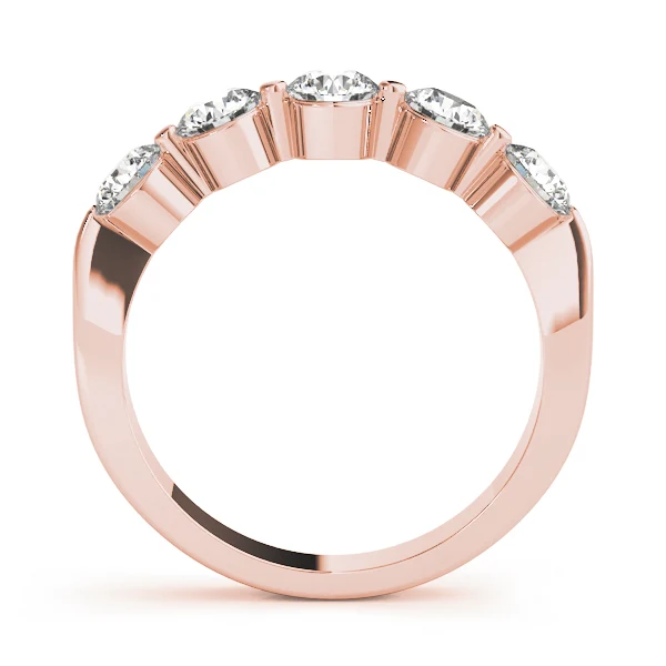 Elegant 5 Stone Shared Prong Anniversary Ring 1.00-1.50 Carat VS F Lab Grown Diamonds 14K Gold - Image 6