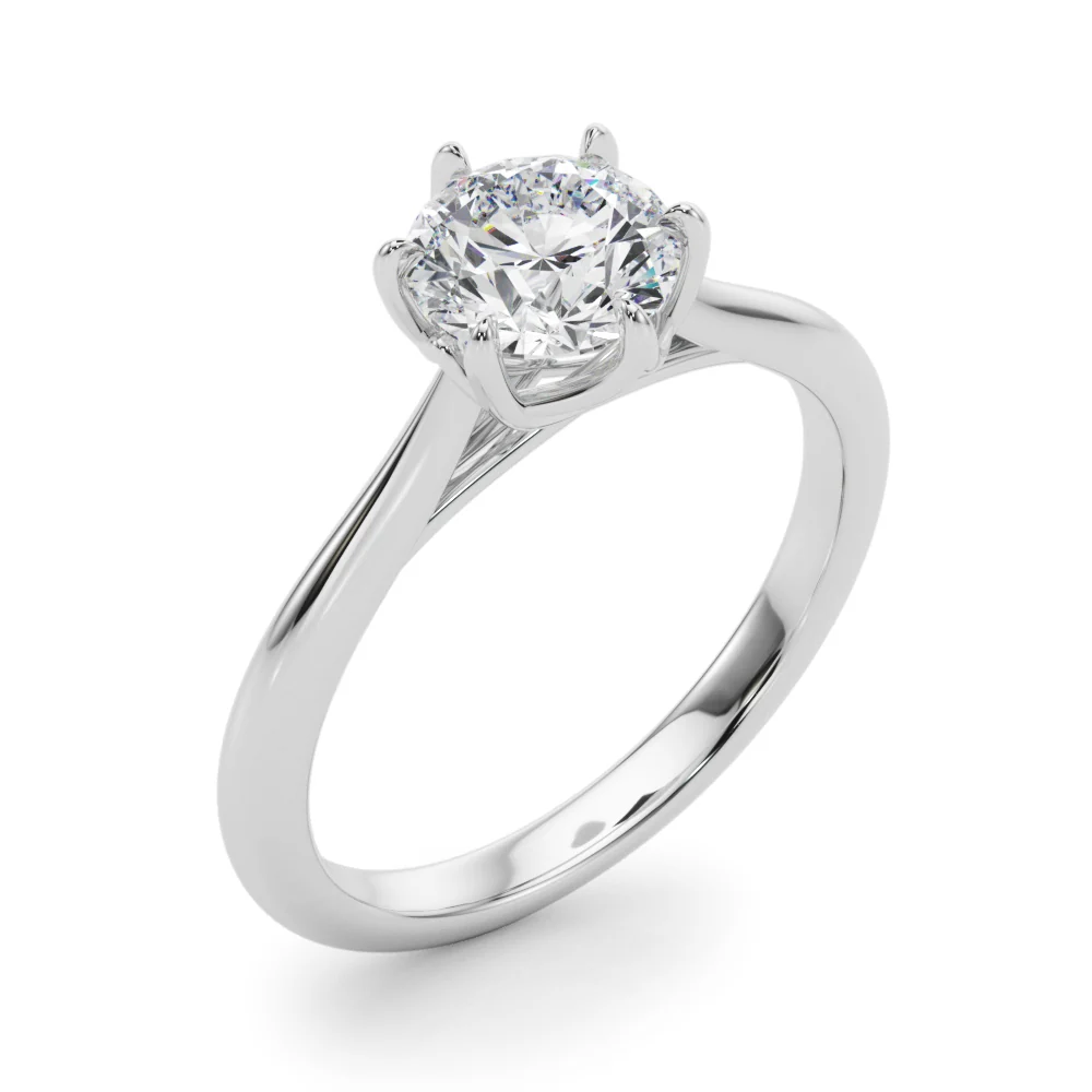 Elegant Round Lab Grown Diamond Solitaire Ring for Women VS F 1.00-3.00 Carat 14K White Gold