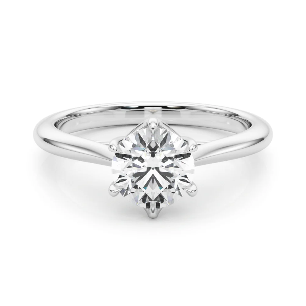 Elegant Round Lab Grown Diamond Solitaire Ring for Women VS F 1.00-3.00 Carat 14K White Gold - Image 10