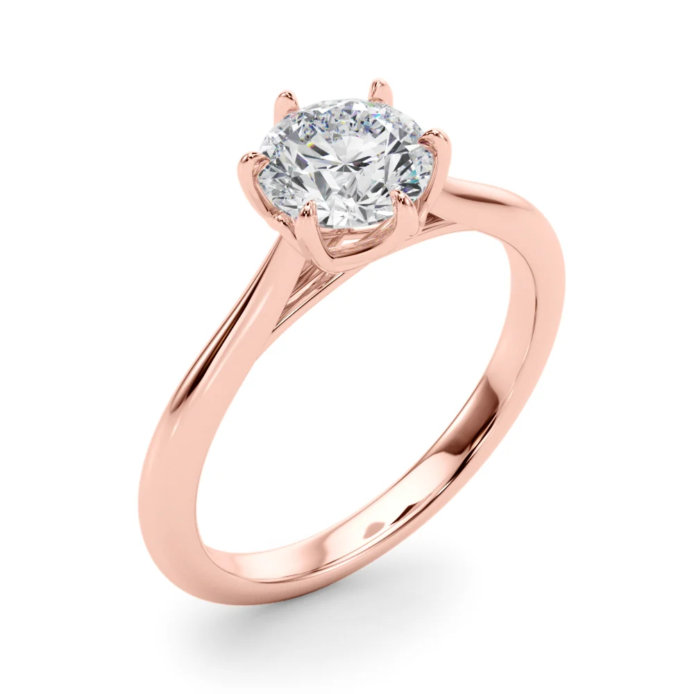 Elegant Round Lab Grown Diamond Solitaire Ring for Women VS F 1.00-3.00 Carat 14K White Gold - Image 3