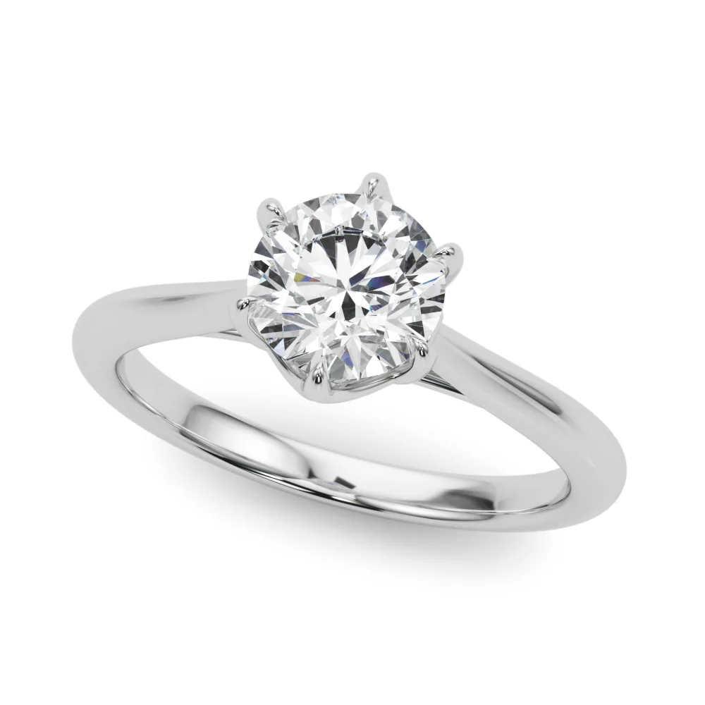 Elegant Round Lab Grown Diamond Solitaire Ring for Women VS F 1.00-3.00 Carat 14K White Gold - Image 4