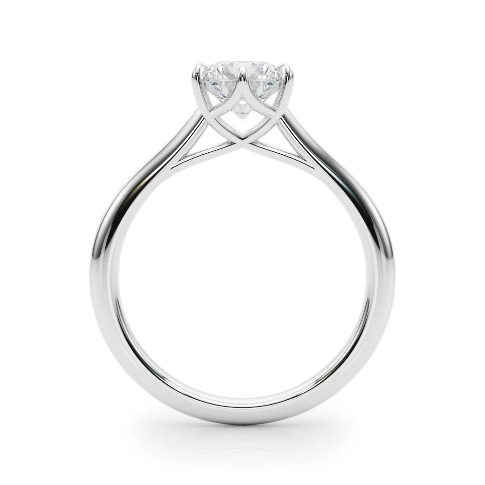 Elegant Round Lab Grown Diamond Solitaire Ring for Women VS F 1.00-3.00 Carat 14K White Gold - Image 8
