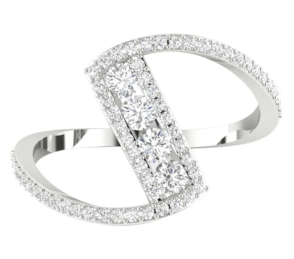 The Maya Engagement Fashion Natural Diamond Ring Prong & Channel Set 14K Gold 14.85 MM - Image 6