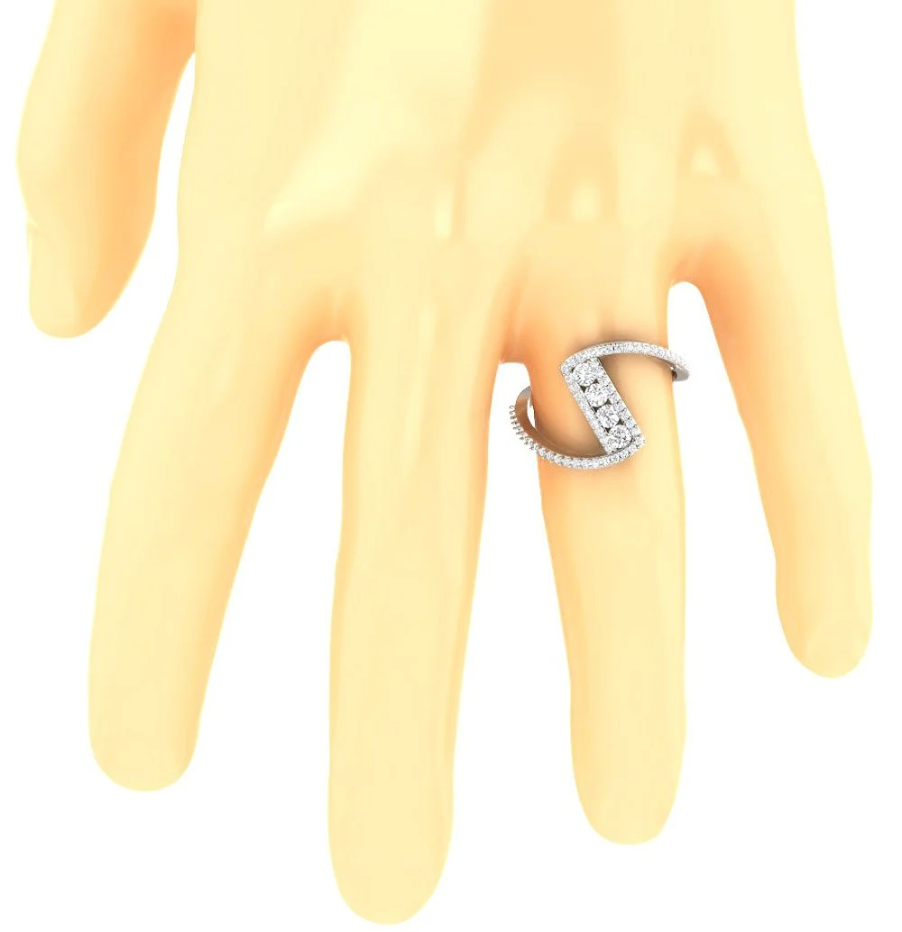 The Maya Engagement Fashion Natural Diamond Ring Prong & Channel Set 14K Gold 14.85 MM - Image 7