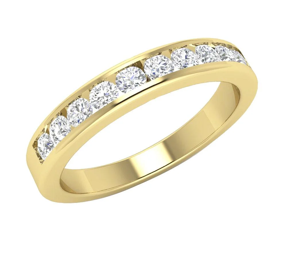 The Eliana Engagement Genuine Diamond Ring Channel Set 3.30 MM 14K Solid Gold