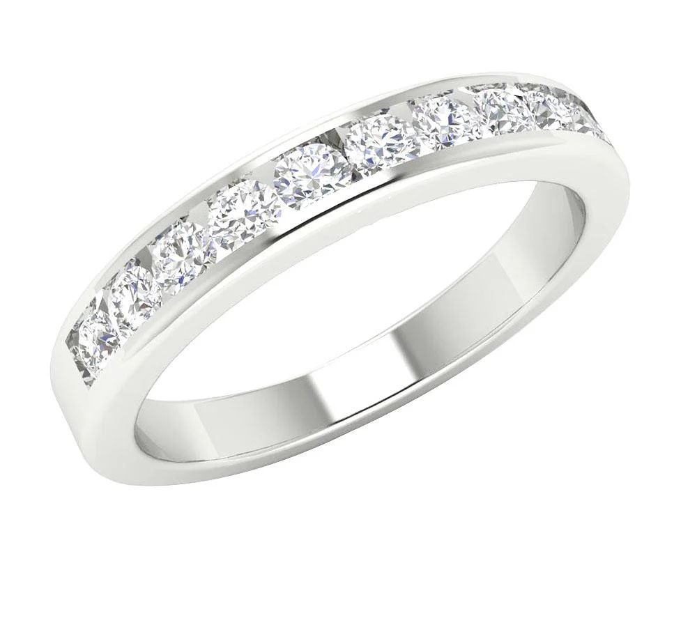 The Eliana Engagement Genuine Diamond Ring Channel Set 3.30 MM 14K Solid Gold - Image 2
