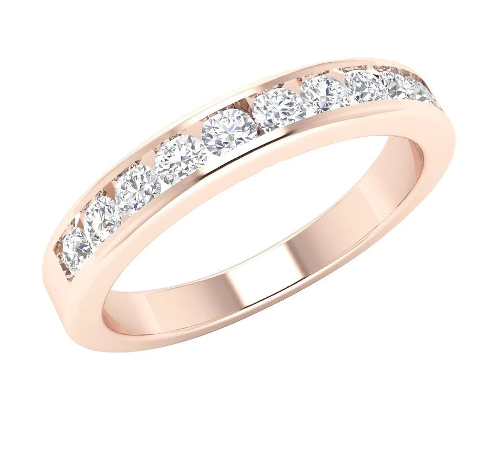 The Eliana Engagement Genuine Diamond Ring Channel Set 3.30 MM 14K Solid Gold - Image 3