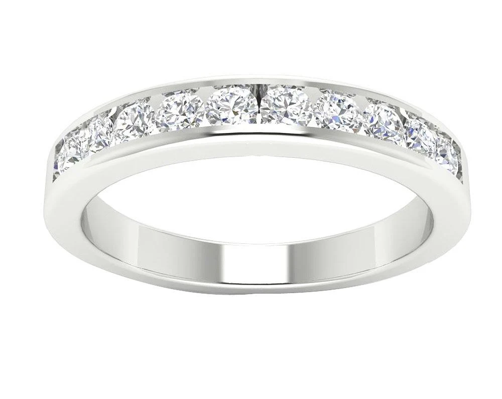 The Eliana Engagement Genuine Diamond Ring Channel Set 3.30 MM 14K Solid Gold - Image 5