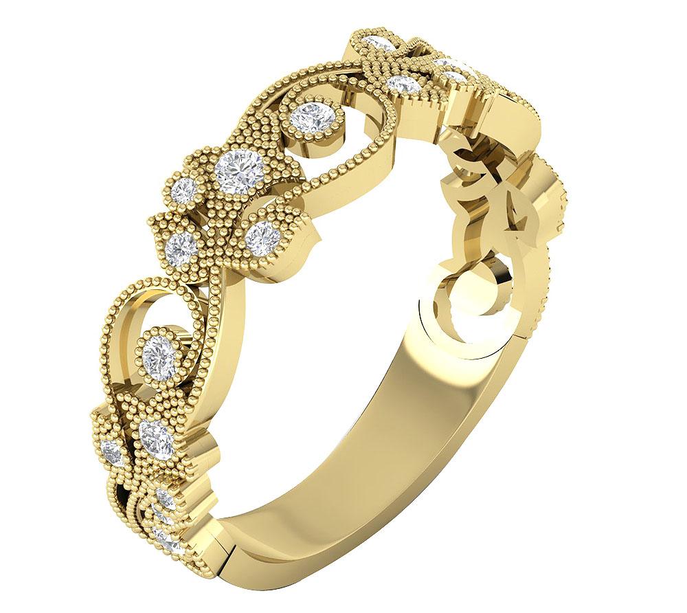 The Zoey Designer Engagement Genuine Diamond Ring 14K Solid Gold Prong Set 6.15 MM - Image 2