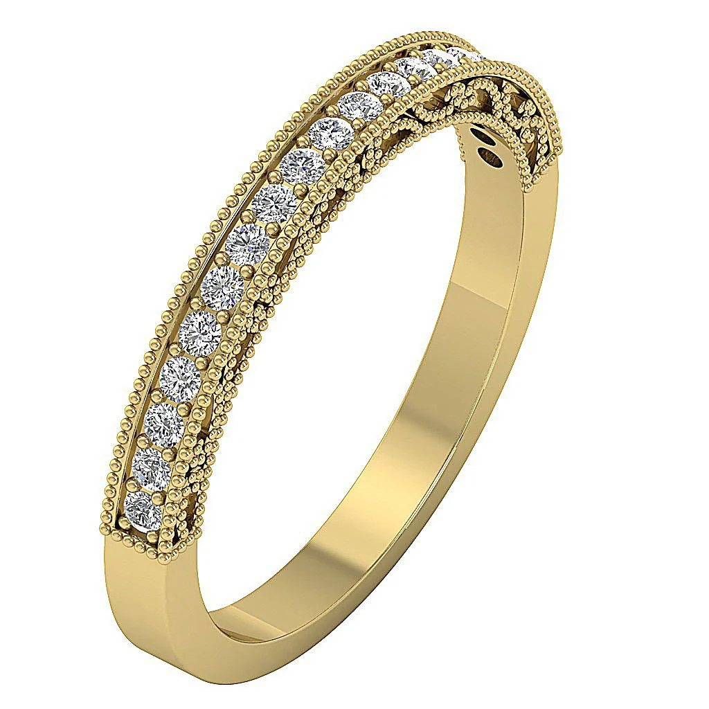 The Sadie Engagement Natural Diamond Milgrain Prong Set Ring 3.40 MM
