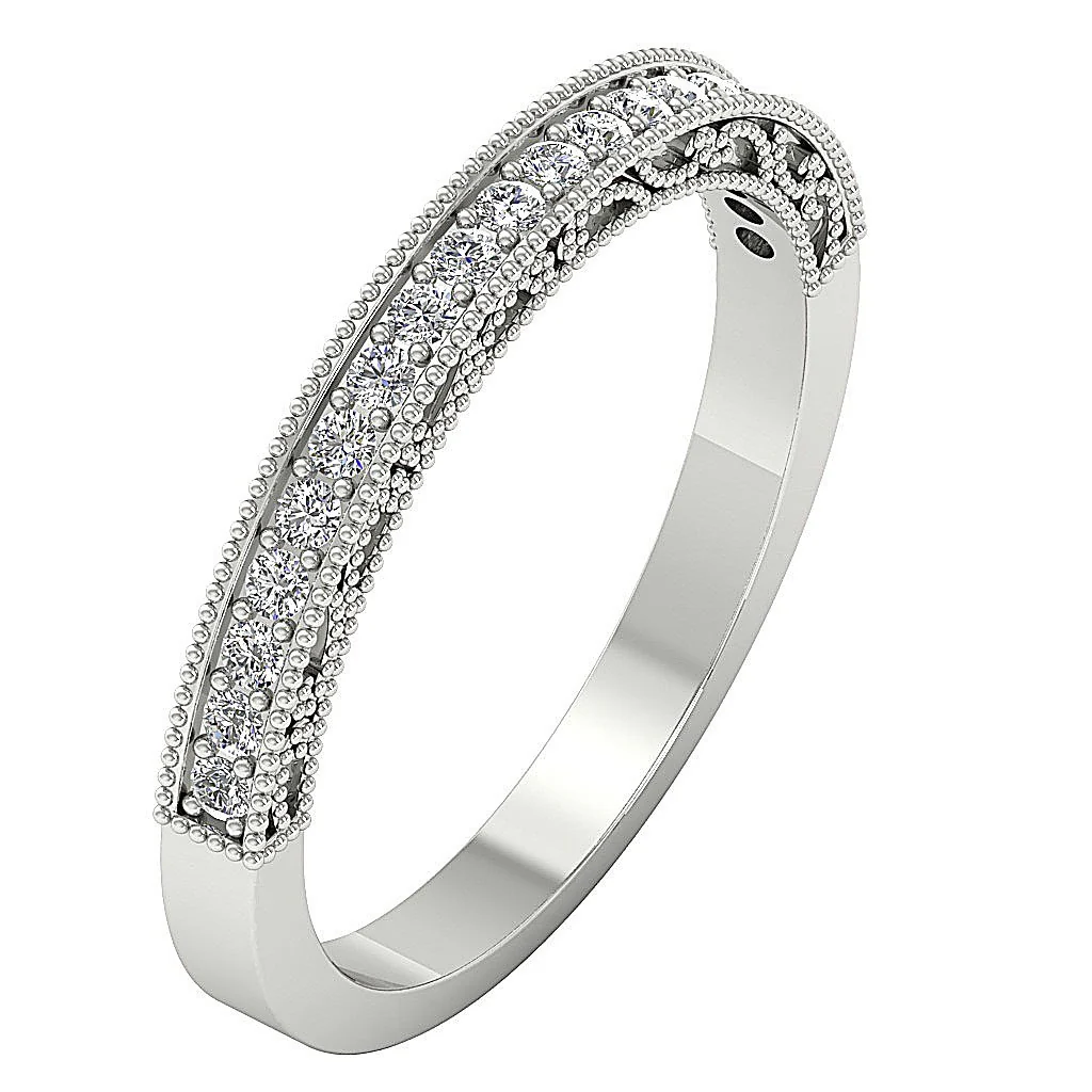 The Sadie Engagement Natural Diamond Milgrain Prong Set Ring 3.40 MM - Image 2