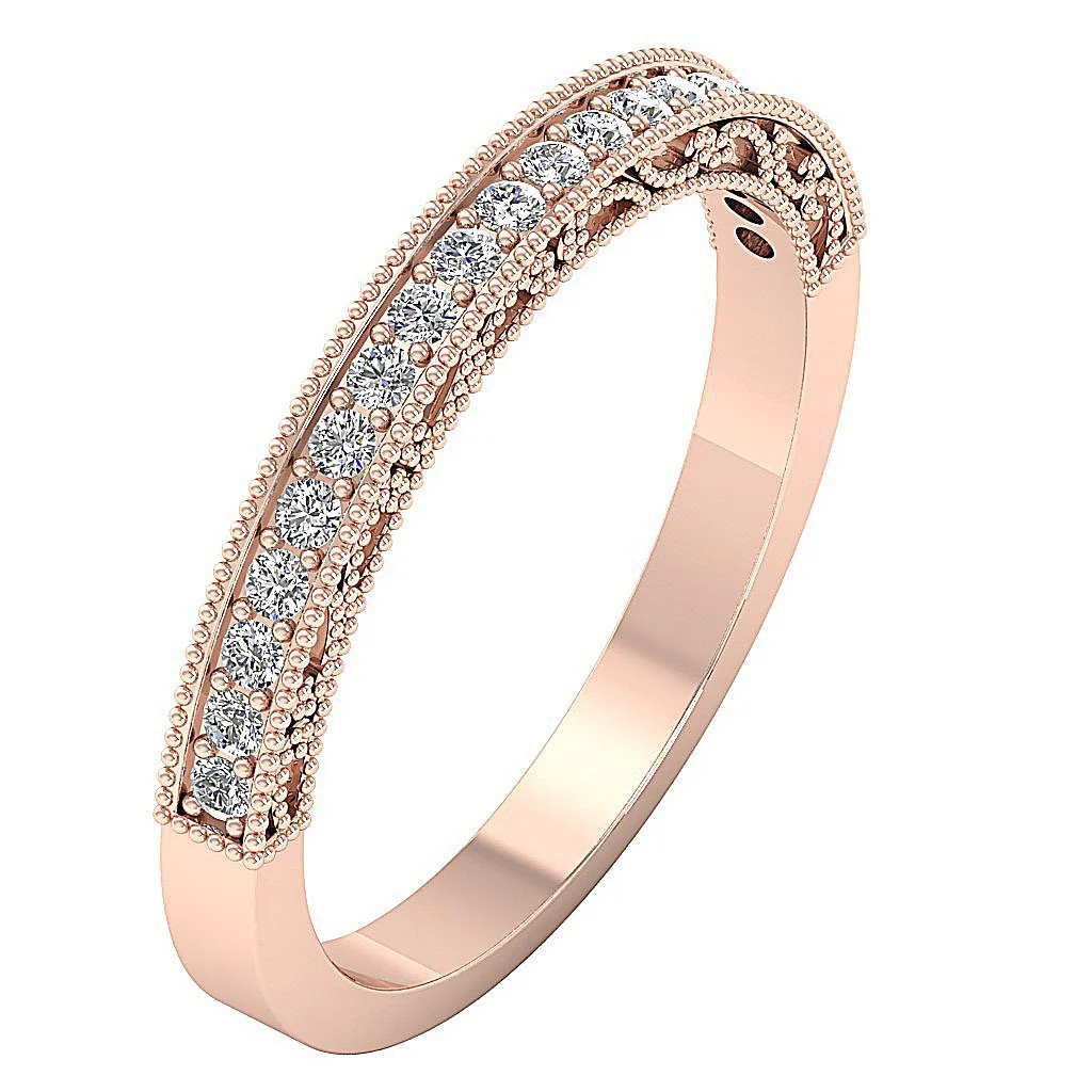 The Sadie Engagement Natural Diamond Milgrain Prong Set Ring 3.40 MM - Image 3