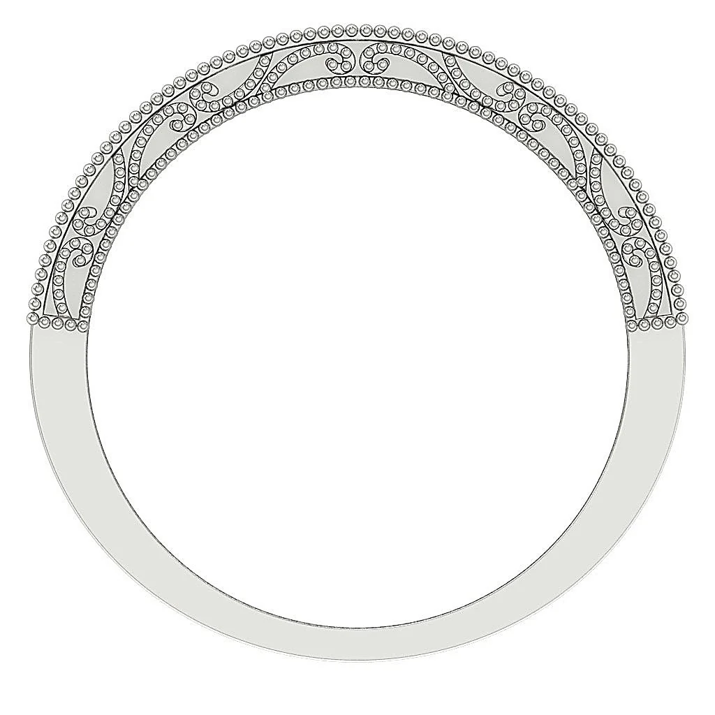 The Sadie Engagement Natural Diamond Milgrain Prong Set Ring 3.40 MM - Image 4