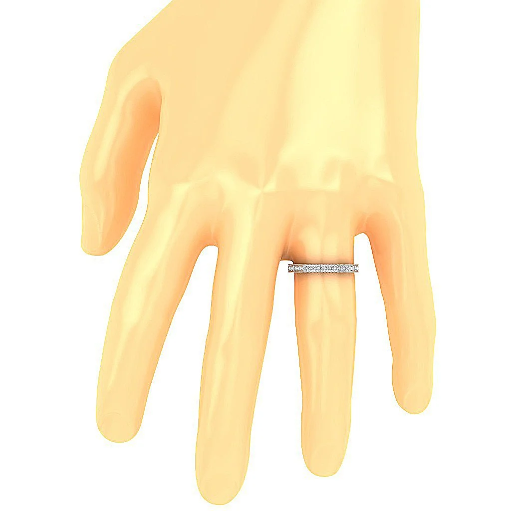 The Sadie Engagement Natural Diamond Milgrain Prong Set Ring 3.40 MM - Image 7