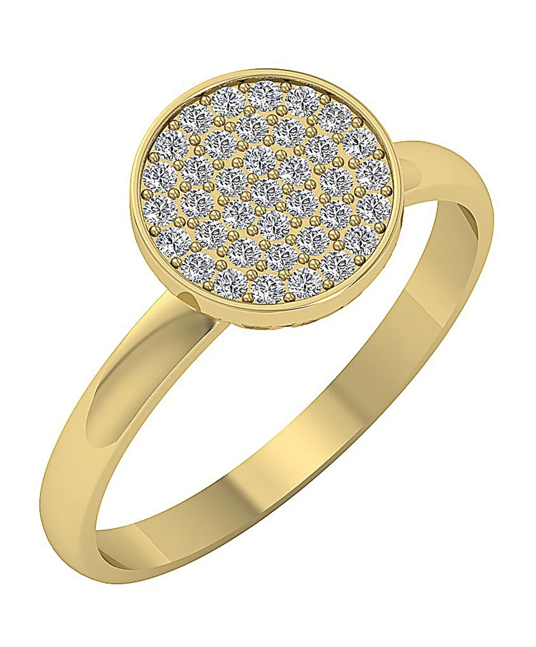 The Bella Circle Engagement Wedding Ring Prong Set Round Diamond 14K Solid Gold 9.85MM - Image 2