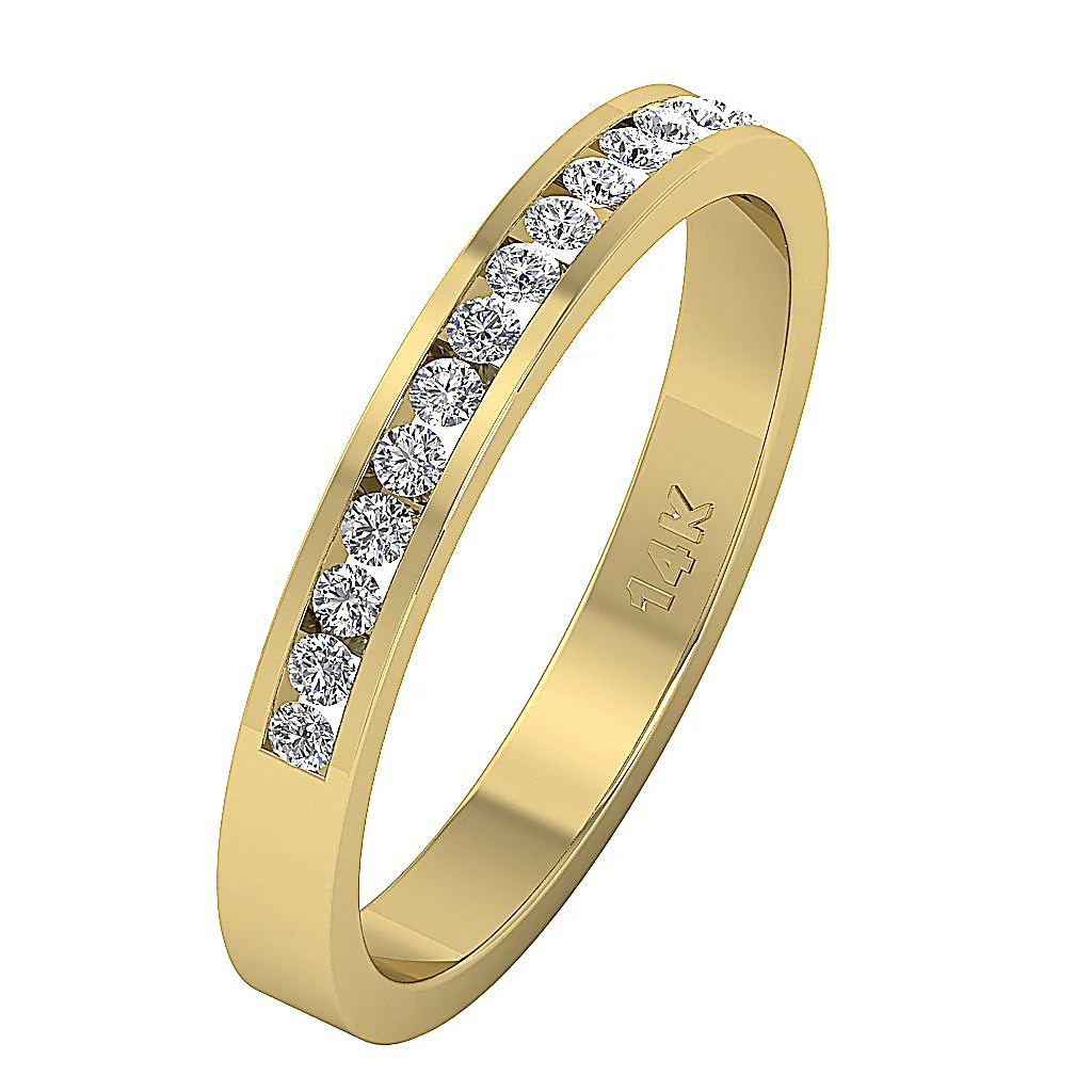 The Camila Engagement Wedding Ring Natural Diamond 14K Solid White Gold Channel Set - Image 3