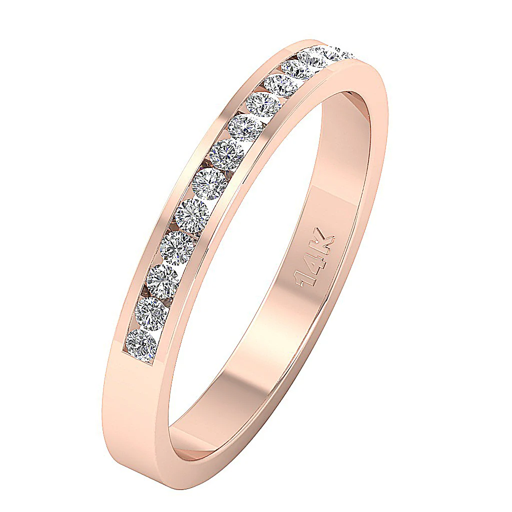 The Camila Engagement Wedding Ring Natural Diamond 14K Solid White Gold Channel Set - Image 4
