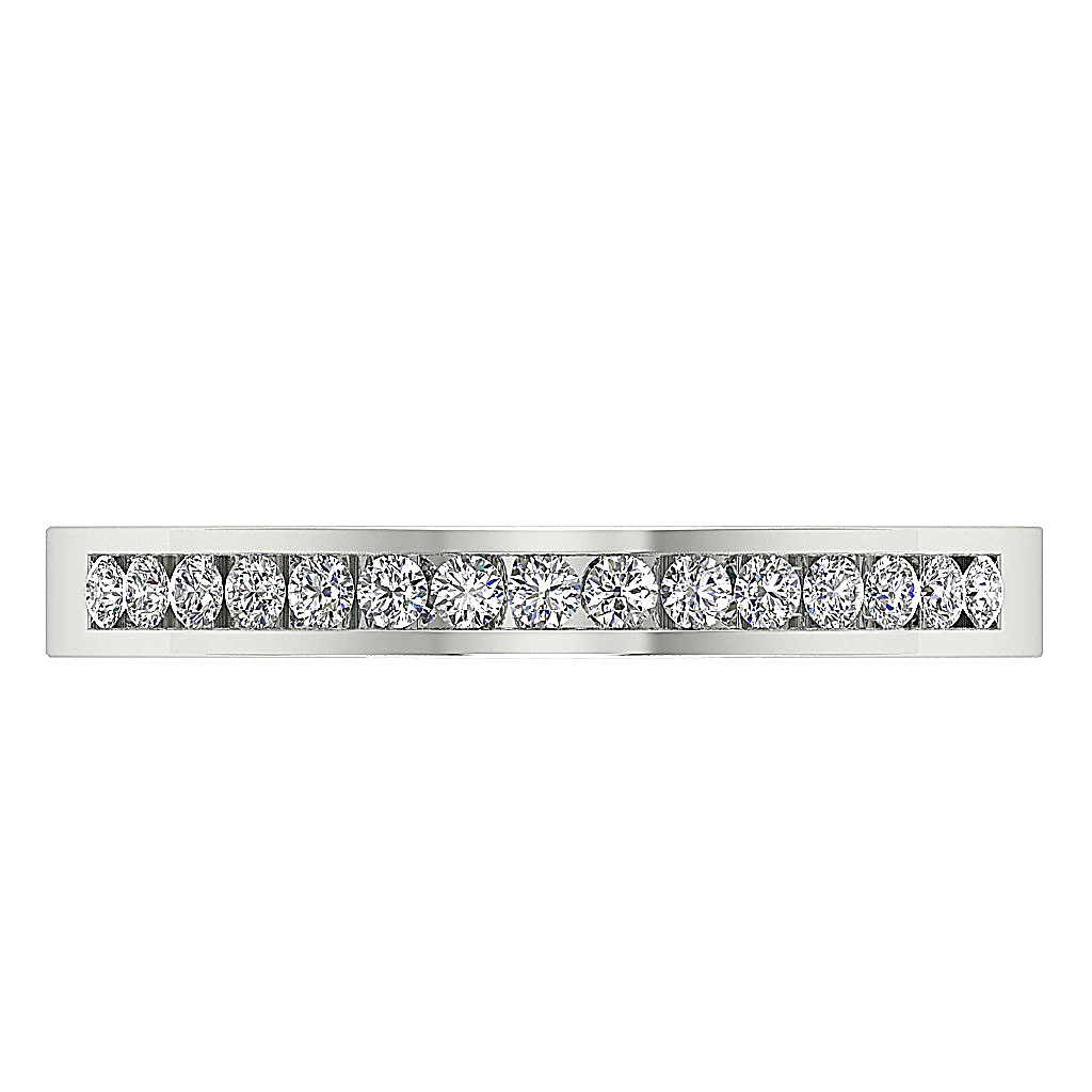 The Camila Engagement Wedding Ring Natural Diamond 14K Solid White Gold Channel Set - Image 5