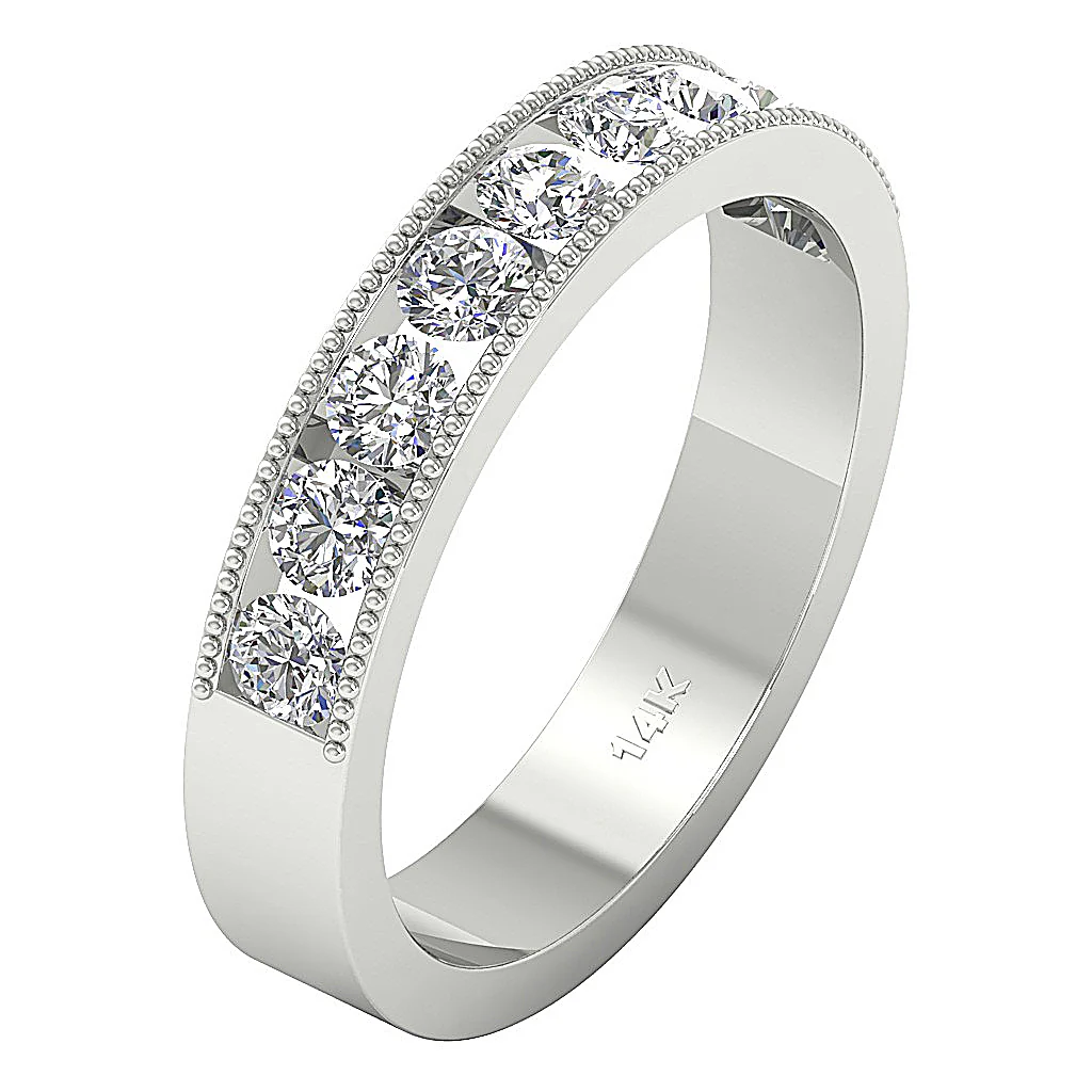 The Luna Engagement Ring Natural Diamond 14K White Yellow Rose Gold Channel Set - Image 2
