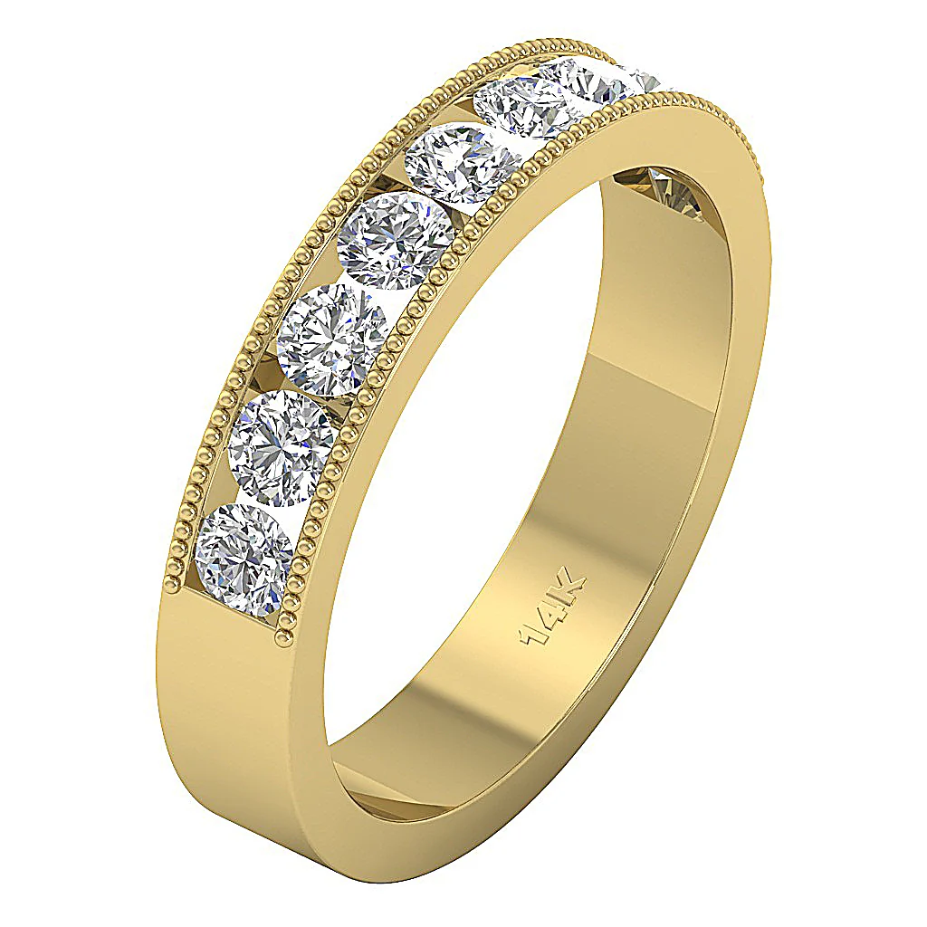 The Luna Engagement Ring Natural Diamond 14K White Yellow Rose Gold Channel Set - Image 3
