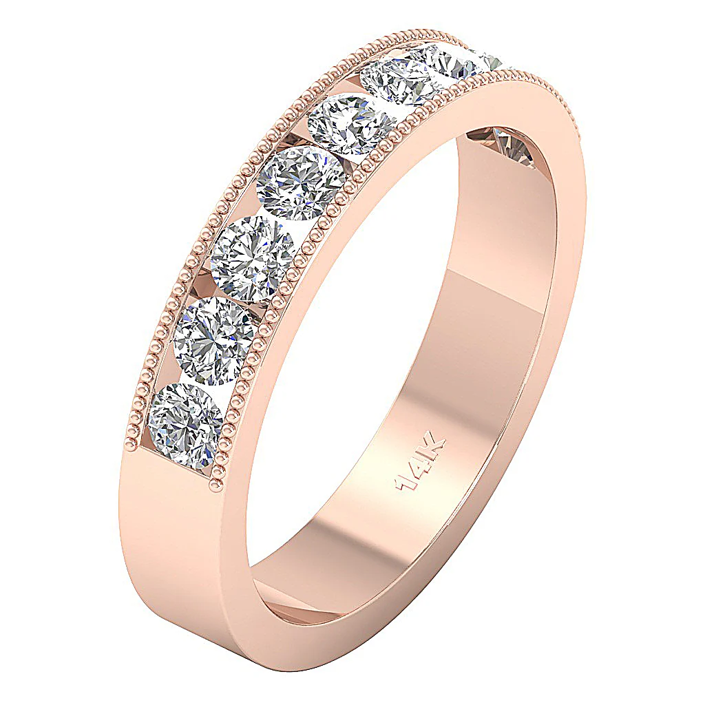 The Luna Engagement Ring Natural Diamond 14K White Yellow Rose Gold Channel Set - Image 4