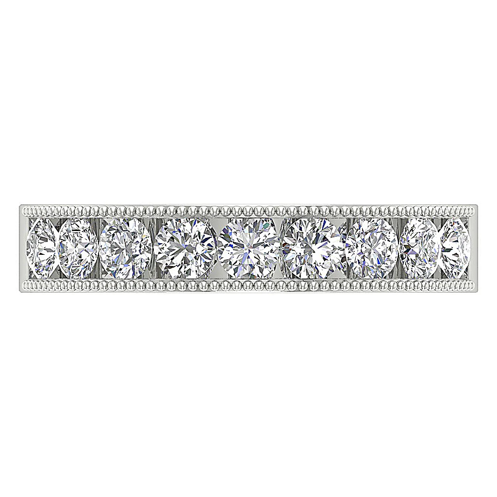 The Luna Engagement Ring Natural Diamond 14K White Yellow Rose Gold Channel Set - Image 5