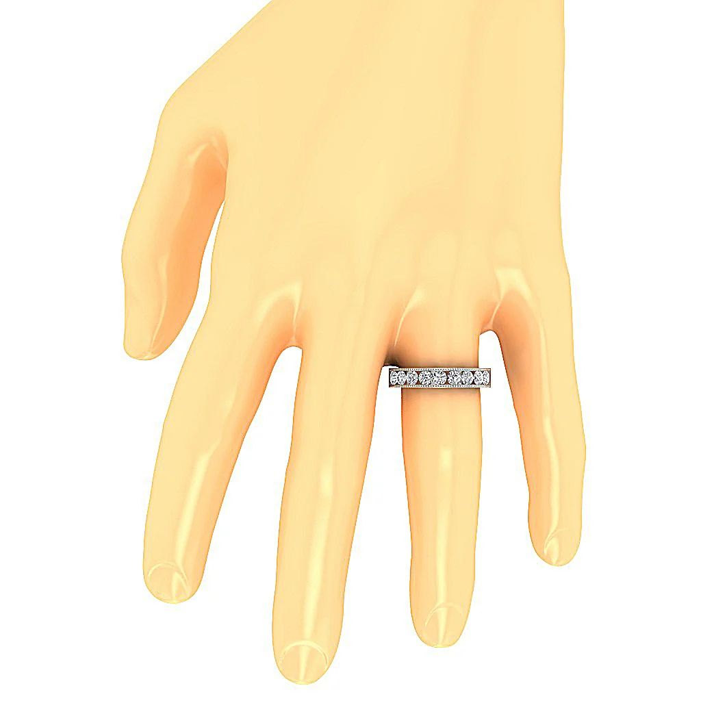 The Luna Engagement Ring Natural Diamond 14K White Yellow Rose Gold Channel Set - Image 7