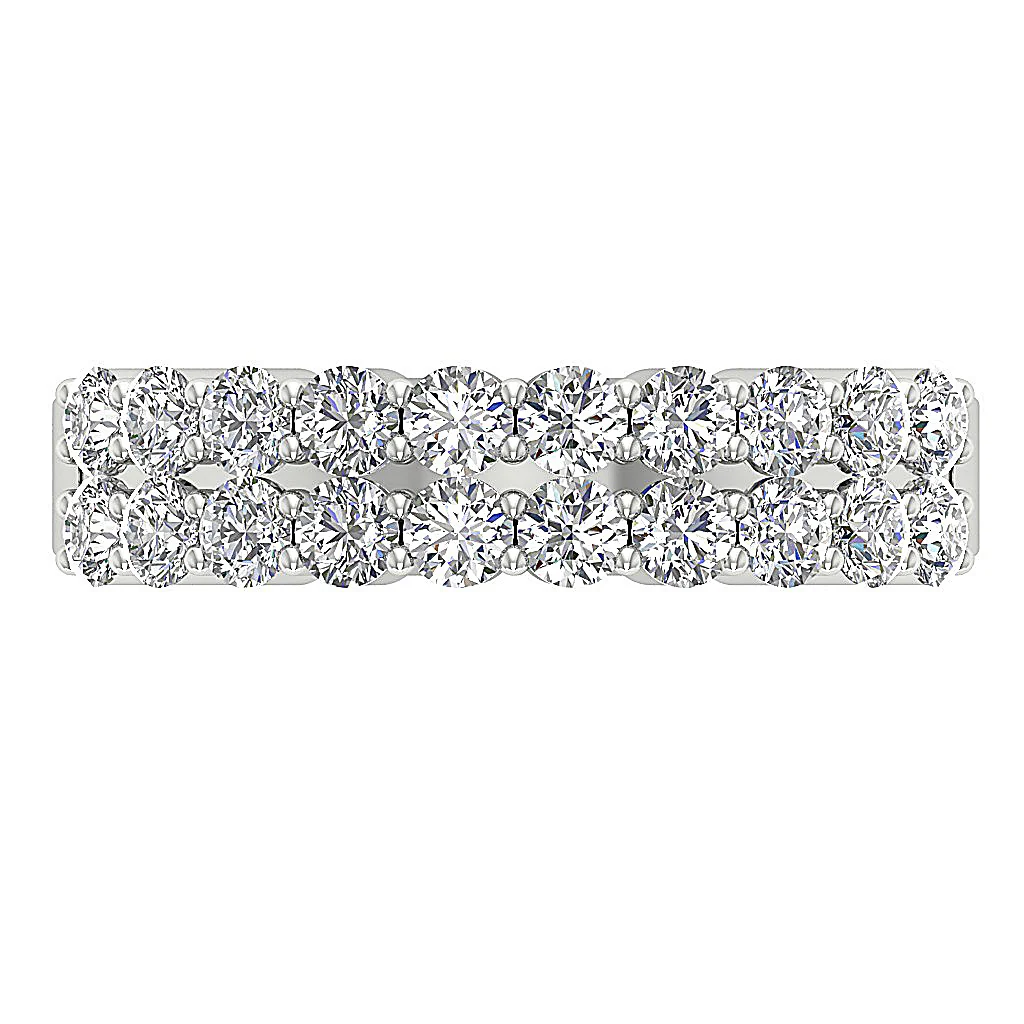 The Harper 2 Row Engagement Ring Natural Diamond 2.00 Carat 14K Solid Gold Prong Set - Image 5