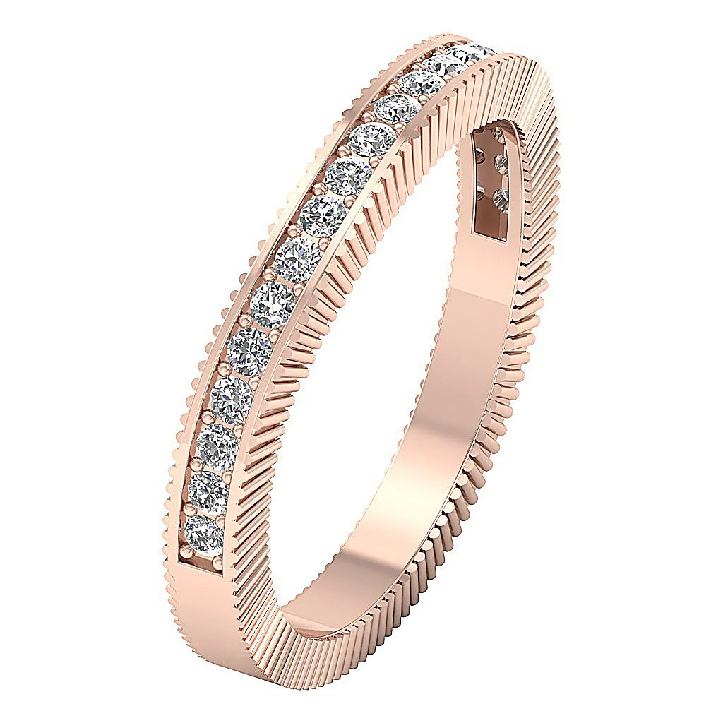 The Brooklyn Engagement Ring Round Cut Diamond Prong Set 14K Solid Gold 2.70MM - Image 3