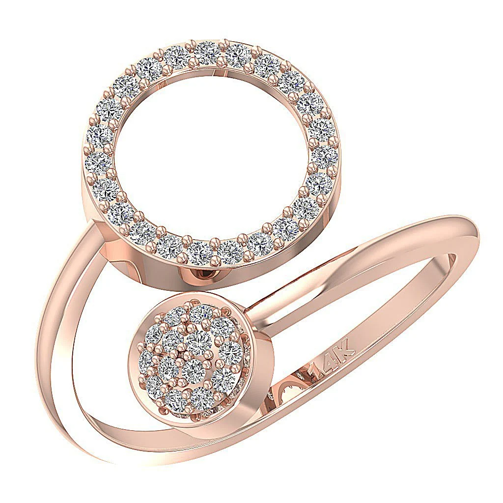 The Kinsley Circle Engagement Ring Genuine Round Cut Diamond 14K Gold Prong Set 16.40 MM