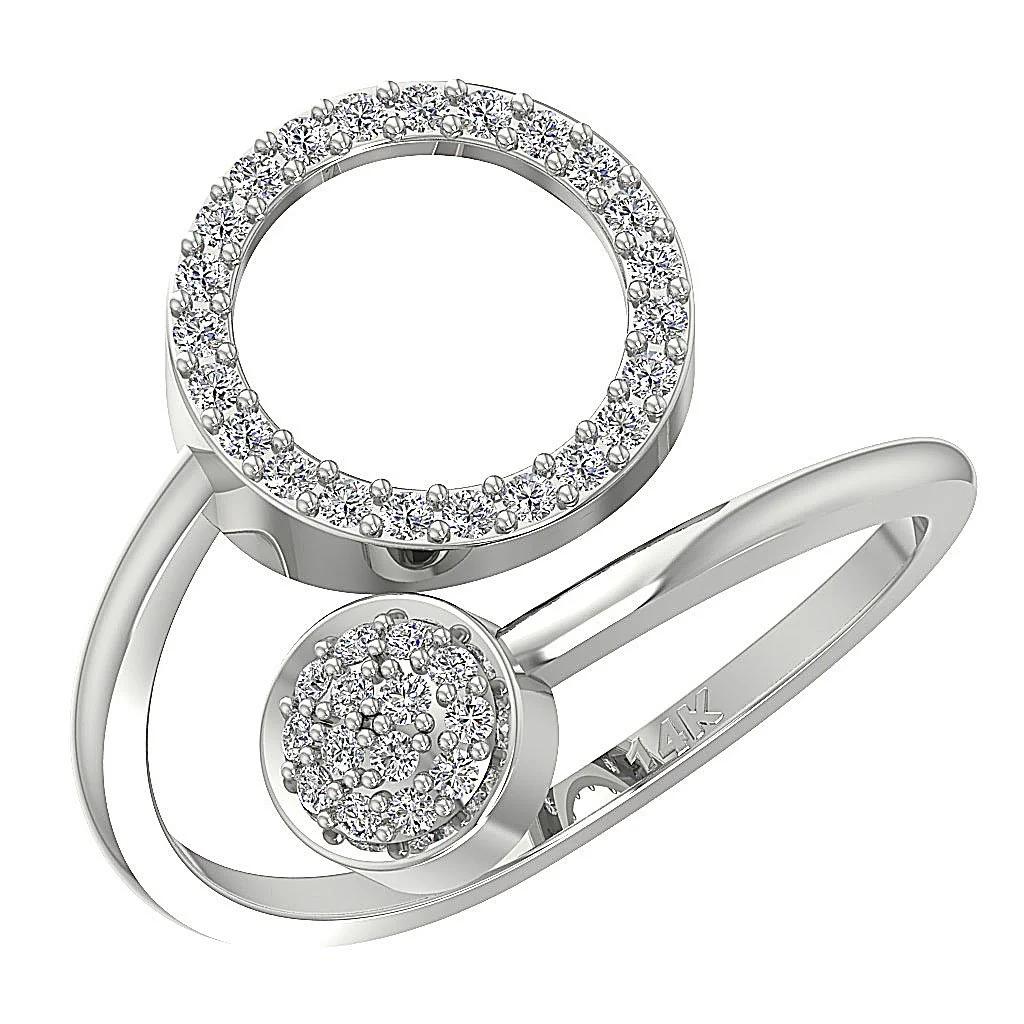 The Kinsley Circle Engagement Ring Genuine Round Cut Diamond 14K Gold Prong Set 16.40 MM - Image 2
