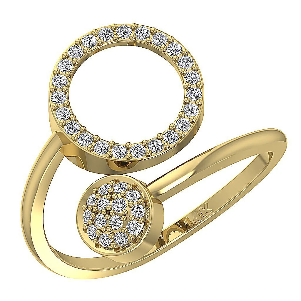 The Kinsley Circle Engagement Ring Genuine Round Cut Diamond 14K Gold Prong Set 16.40 MM - Image 3