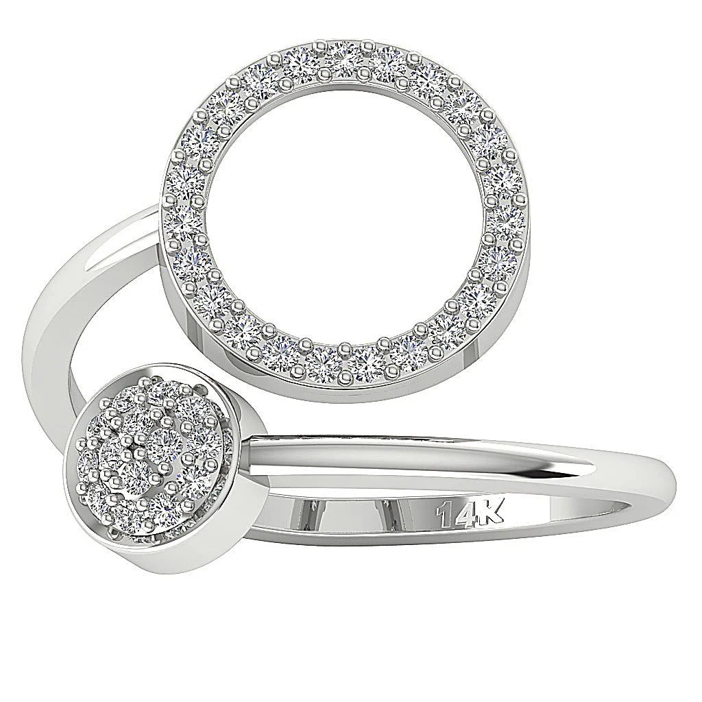The Kinsley Circle Engagement Ring Genuine Round Cut Diamond 14K Gold Prong Set 16.40 MM - Image 5