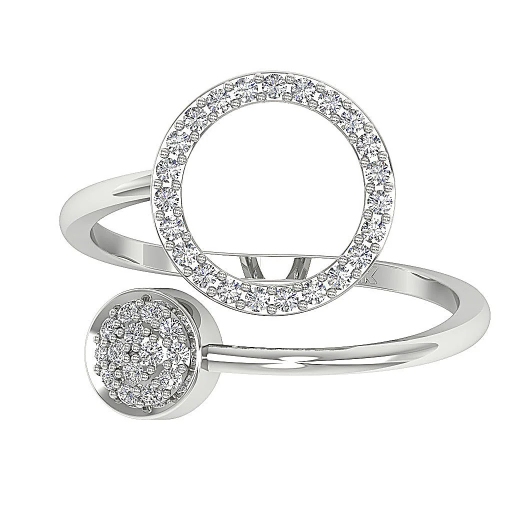 The Kinsley Circle Engagement Ring Genuine Round Cut Diamond 14K Gold Prong Set 16.40 MM - Image 6